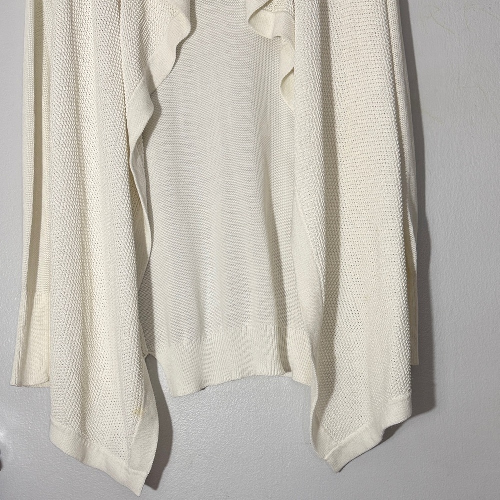 Brochu Walker White Open-Front Sweater Cardigan size small but oversized - Picture 2 of 7